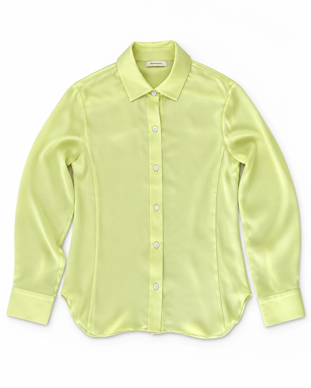 Renggli Citron Satin Button-Up Shirt